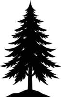 A black silhouette of a pine tree vector