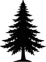 A black silhouette of a pine tree vector
