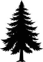A black silhouette of a pine tree vector