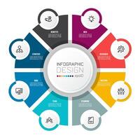 Infographic template business concept with diagram. vector