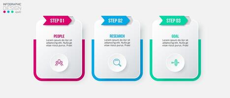 Infographic template business concept with step. vector