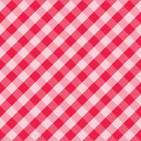 Red and white diagonal gingham pattern seamless vector