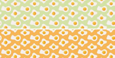 Two sets pattern fried egg Illustration vector