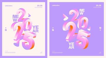 2025 New Year celebration with Happy New Year's Eve fireworks, countdown to midnight on December 31st vector