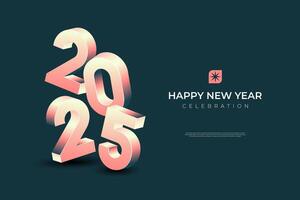 2025 New Year celebration with Happy New Year's Eve fireworks, countdown to midnight on December 31st vector