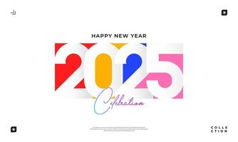 2025 New Year celebration with Happy New Year's Eve fireworks, countdown to midnight on December 31st vector