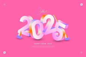 2025 New Year celebration with Happy New Year's Eve fireworks, countdown to midnight on December 31st vector