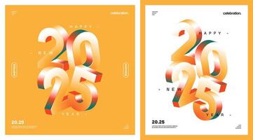 2025 New Year celebration with Happy New Year's Eve fireworks, countdown to midnight on December 31st vector