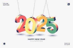 2025 New Year celebration with Happy New Year's Eve fireworks, countdown to midnight on December 31st vector