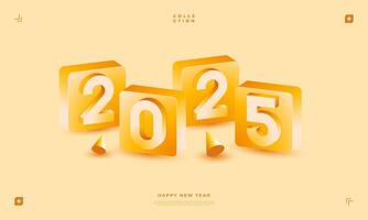 2025 New Year celebration with Happy New Year's Eve fireworks, countdown to midnight on December 31st vector