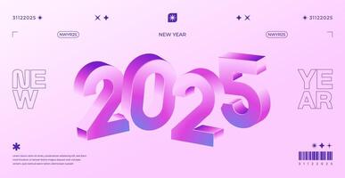 2025 New Year celebration with Happy New Year's Eve fireworks, countdown to midnight on December 31st vector