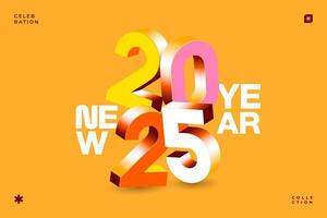 2025 New Year celebration with Happy New Year's Eve fireworks, countdown to midnight on December 31st vector