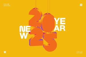 2025 New Year celebration with Happy New Year's Eve fireworks, countdown to midnight on December 31st vector