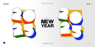 2025 New Year celebration with Happy New Year's Eve fireworks, countdown to midnight on December 31st vector