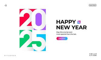 2025 New Year celebration with Happy New Year's Eve fireworks, countdown to midnight on December 31st vector