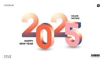 2025 New Year celebration with Happy New Year's Eve fireworks, countdown to midnight on December 31st vector