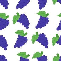 Organic Grapes fruits seamless pattern vector