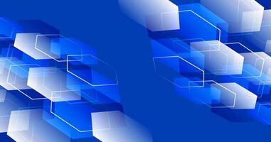 Blue techno abstract background overlap layer on bright space with glowing hexagons shape decoration. Modern graphic design element future style concept for web banner, flyer, card, or brochure cover vector