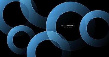 3D blue black abstract background overlap layer on dark space with circles shape effect decoration. Modern graphic design element with cutout concept for web, poster, flyer, card, cover, or brochure vector