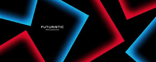 3D techno abstract background overlap layer on dark space with red blue glow effect decoration. Graphic design element modern style. Arrows shape concept for banner, flyer, card, cover, or brochure vector
