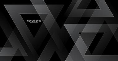 3D gray black abstract background overlap layer on dark space with triangles shape effect decoration. Modern graphic design element with cutout concept for web, poster, flyer, card, cover, or brochure vector