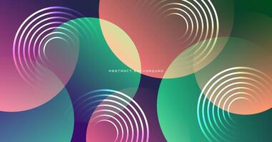3D geometric abstract background on bright space with circles effect decoration. Graphic design element with modern shape style. Dynamic colors concept for web, flyer, poster, card, or brochure cover vector