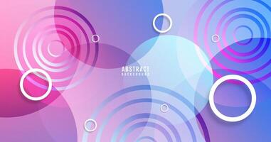 3D geometric abstract background on bright space with circles effect decoration. Graphic design element with modern shape style. Dynamic colors concept for web banner, flyer, card, or brochure cover vector