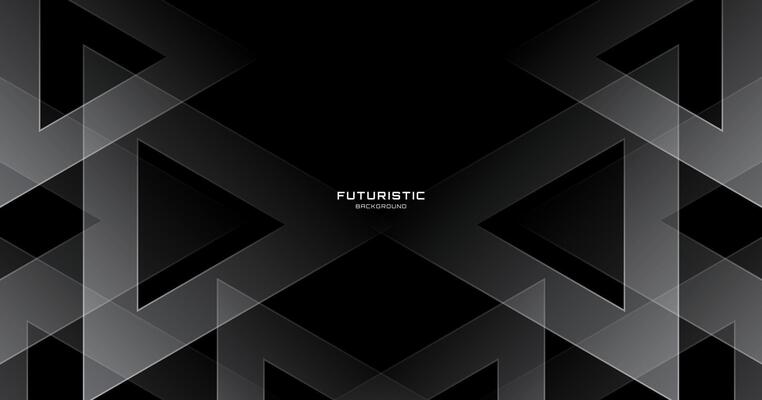3D gray black abstract background overlap layer on dark space with triangles shape effect decoration. Modern graphic design element with cutout concept for web, poster, flyer, card, cover, or brochure