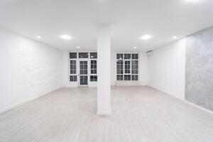 White empty space with ceiling and floor, loft style photo