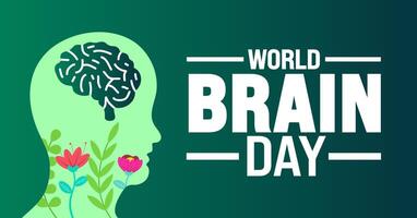 World Brain Day background template. Holiday concept. Use to background, banner, placard, card, and poster design template. vector