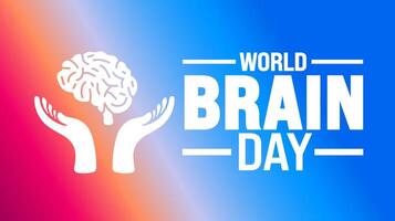 World Brain Day background template. Holiday concept. Use to background, banner, placard, card, and poster design template. vector