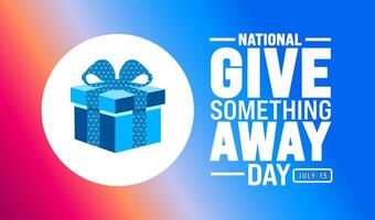National Give Something Away Day background template. Holiday concept. Use a background, banner, placard, card, and poster design template with text inscription and standard color. vector