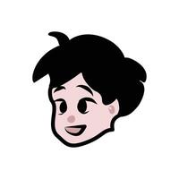 Cute boy face illustration. Hand drawn cartoon style. boy head avatar character illustration design. Abstract illustration of simple icon in flat style. Graphic design element vector