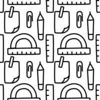 seamless pattern elements Back to School contur vector