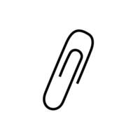 Paper clip. Black icon of paper clip isolated on white background. Silhouette of paper clip vector