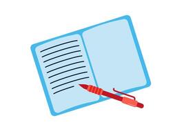 pen with notepad isolated on white background vector