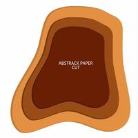 Modern wavy abstract paper cut style design. Isolated white background vector