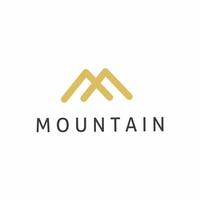 Simple logo in modern style. Top of the mountain in the shape of the letter M. vector