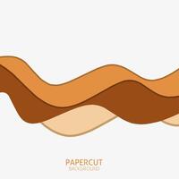 Modern wavy abstract paper cut style design. Isolated white background vector