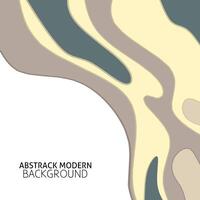 Modern wavy abstract paper cut style design. Isolated white background vector