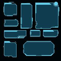 futuristic modern user interface elements, hud control panel. high tech screen for game. sci fi concept design. information call box bars and modern digital info boxes layout vector