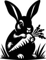 Rabbit Silhouette illustration isolated on white background vector