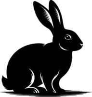 Rabbit Silhouette illustration isolated on white background vector