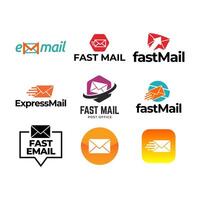 Set of Email Mail Envelope Express Delivery Quick Logo Design vector