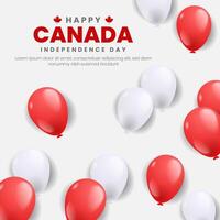 Canada independence day background with balloons vector