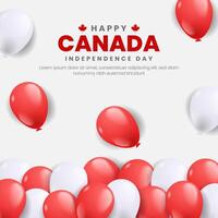 Canada independence day background with balloons vector