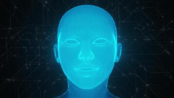 artificial intelligence Chatbot Talking face giving answers video