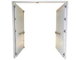 large old white door opened. on transparent background png