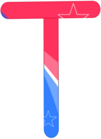 alphabet a to z in American flag color theme png