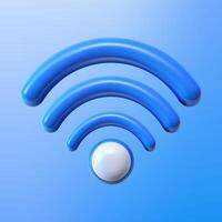 WiFi sign 3D style illustration. Wi fi icon.Symbol of wireless. Wi fi signal for web, mobile phone, computer. Sign of internet vector